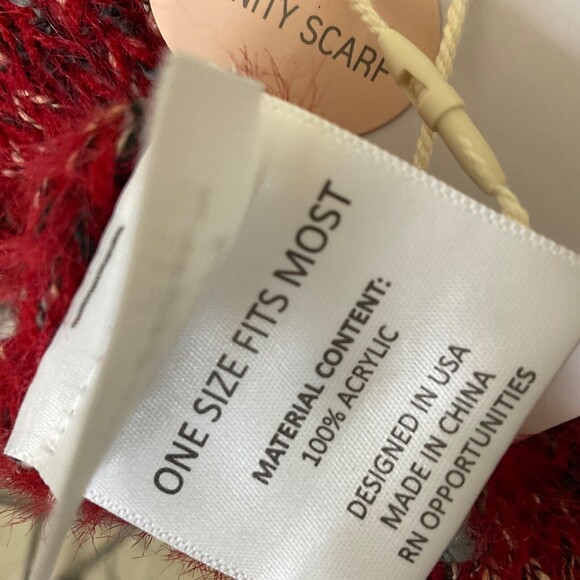 NWT Fashion by Mirabeau RED Infinity scarf long neck soft  multicolor NEW - Picture 6 of 8